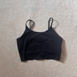 Black Long Line Sports Bra